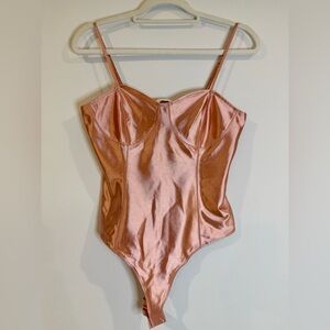 H&M Sateen Pink Bodysuit